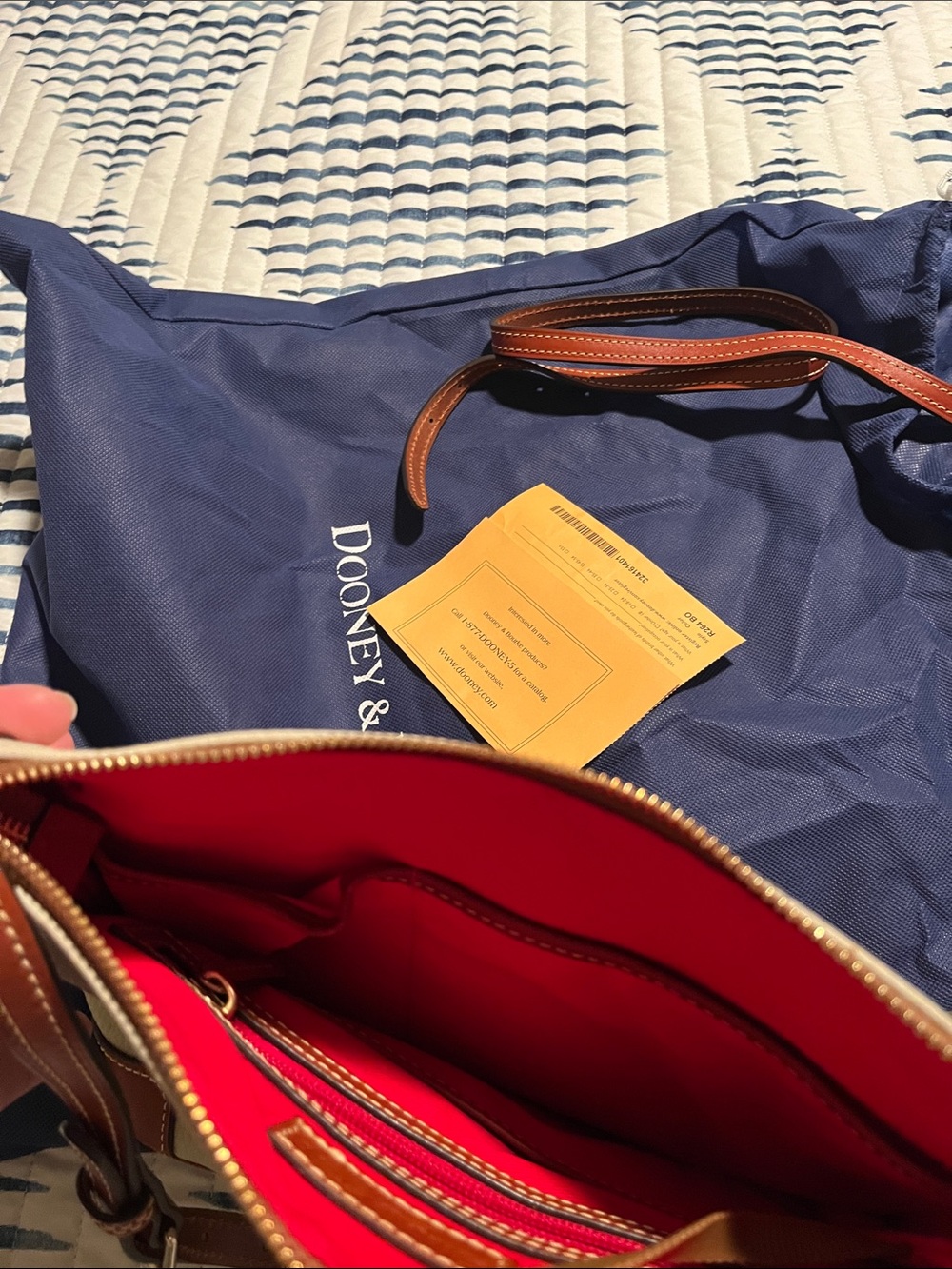 Dooney & Bourke Ivory and Tan Crossbody Bag - Picture 6 of 7